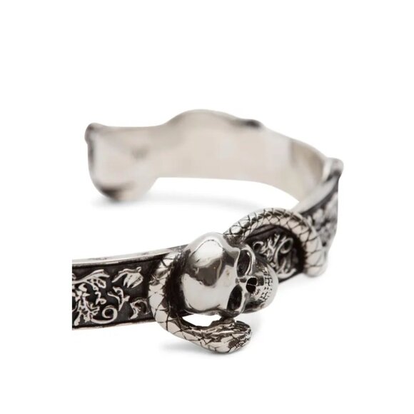Alexander McQueen Skull and Snake Bracelet 'Antique Silver' - Picture 5 of 12